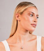 PUFFED HEART EARRING AND PENDANT SET