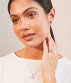 CLEAR HALO SOLITAIRE EARRINGS