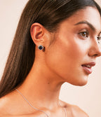 SAPPHIRE CUSHION HALO STUD EARRINGS