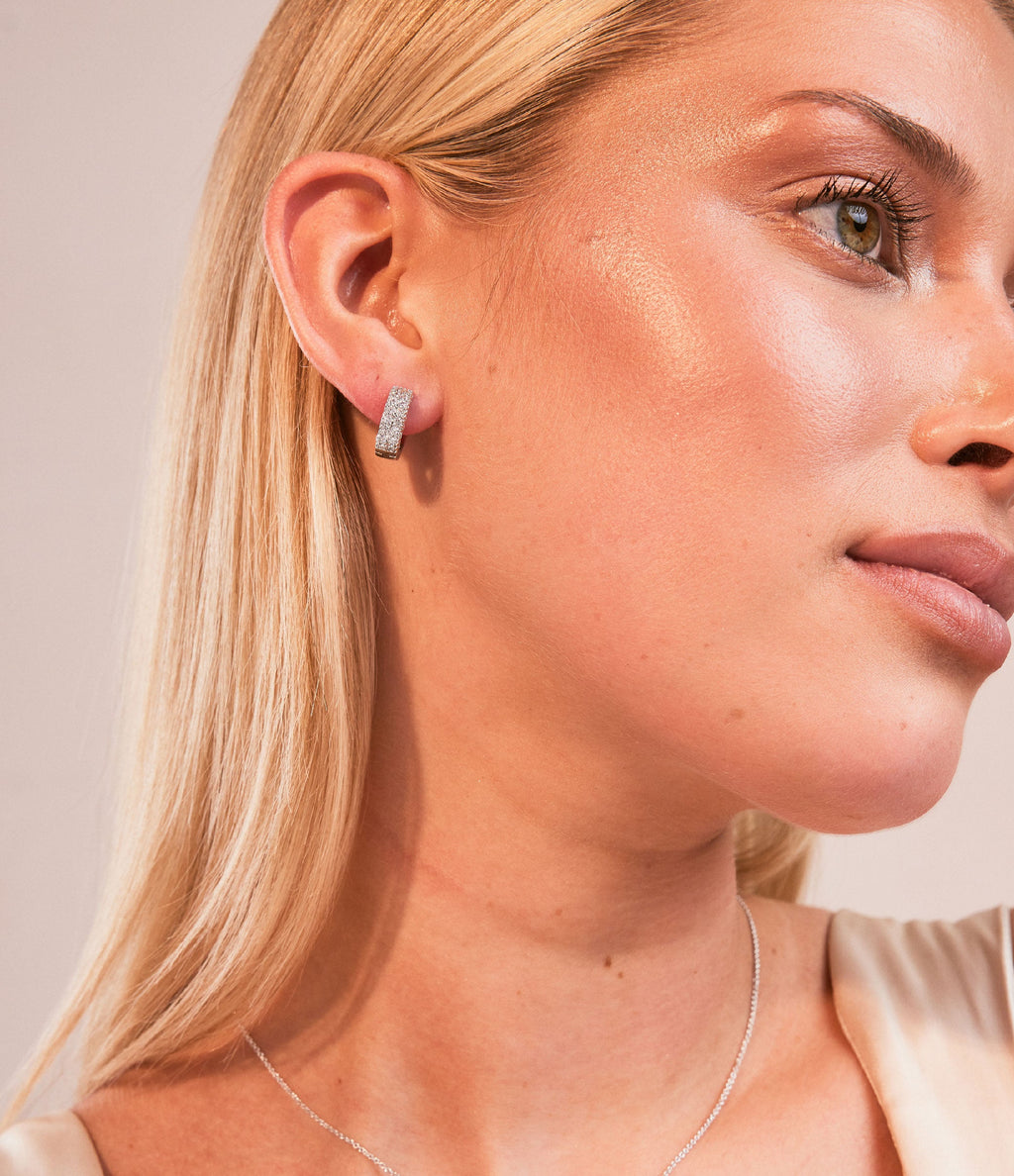 PAVE CHUBBY HUGGIE EARRINGS