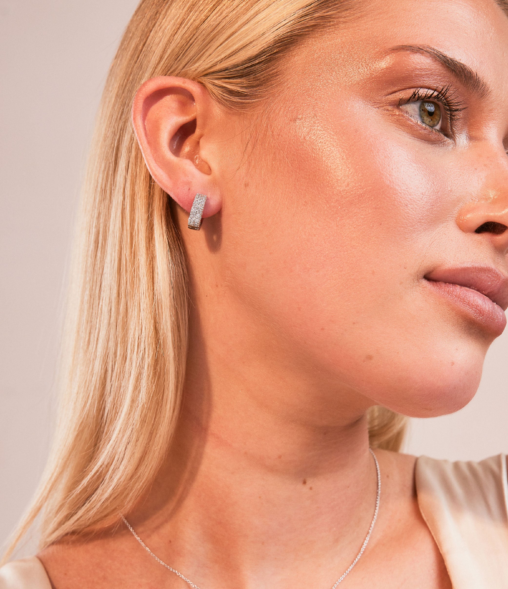 PAVE CHUBBY HUGGIE EARRINGS