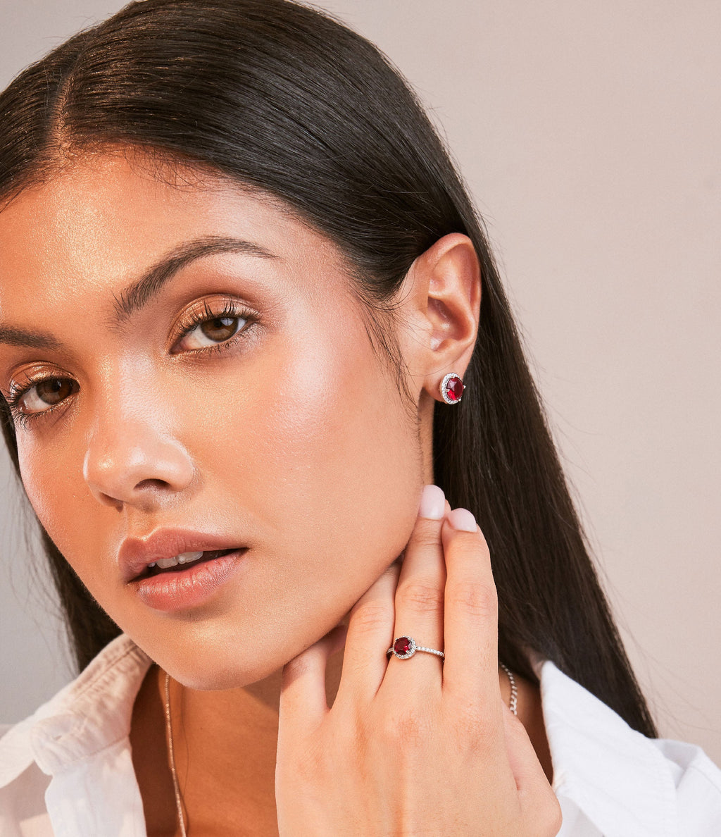 RUBY HALO RING