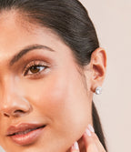 CLEAR HALO SOLITAIRE EARRINGS