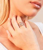 BAYSWATER TWO-TONE ROSE AND RHD BANGLE