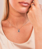 SAPPHIRE HEART PEAR-DROP PENDANT