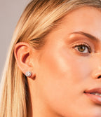 CLEAR OVAL HALO EARRINGS