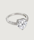THE CARAT COLLECTION - CLEAR HEART CZ PAVE BAND RING