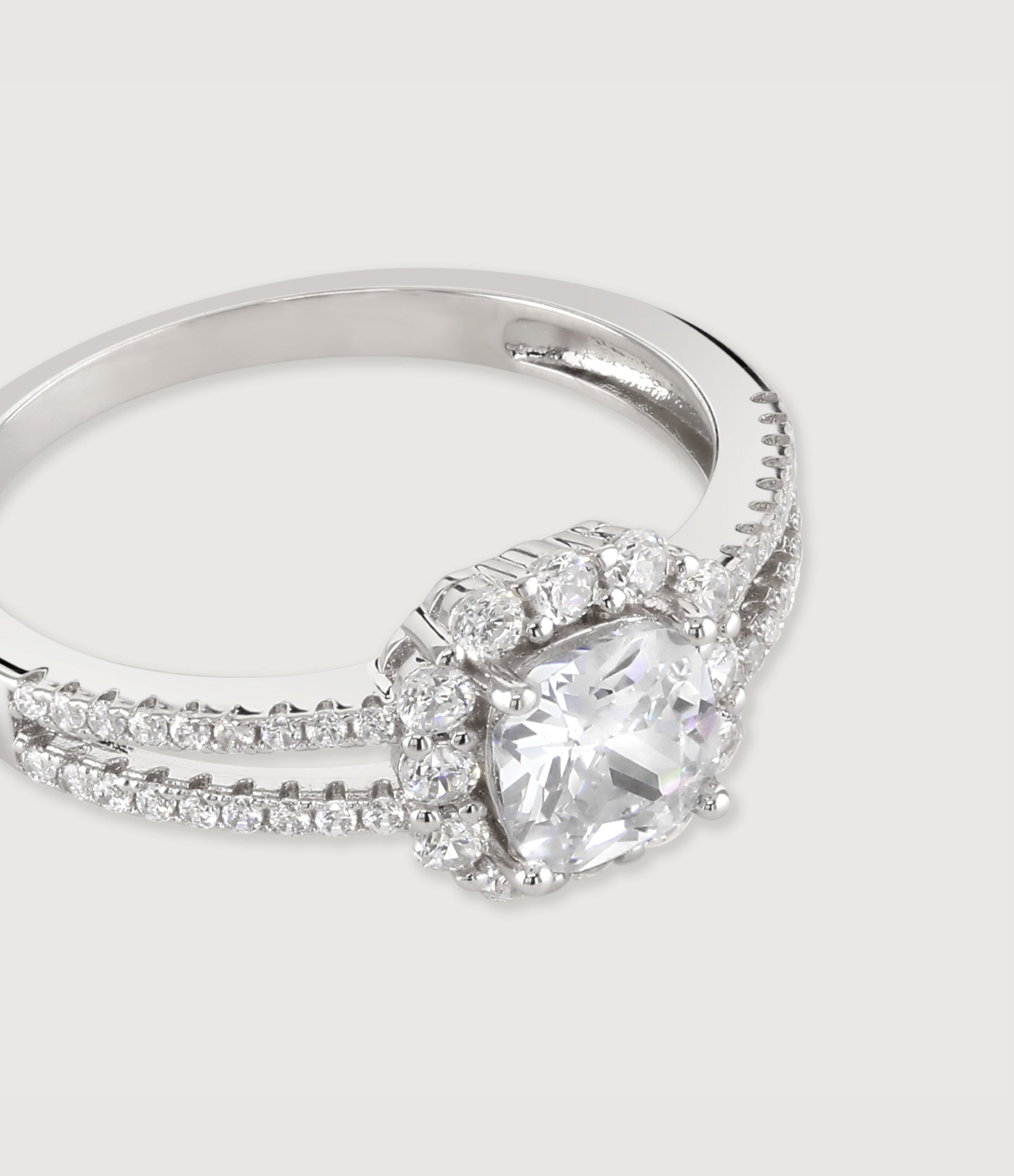 THE CARAT COLLECTION - SPLIT BAND CUSHION SPARKLE SOLITAIRE