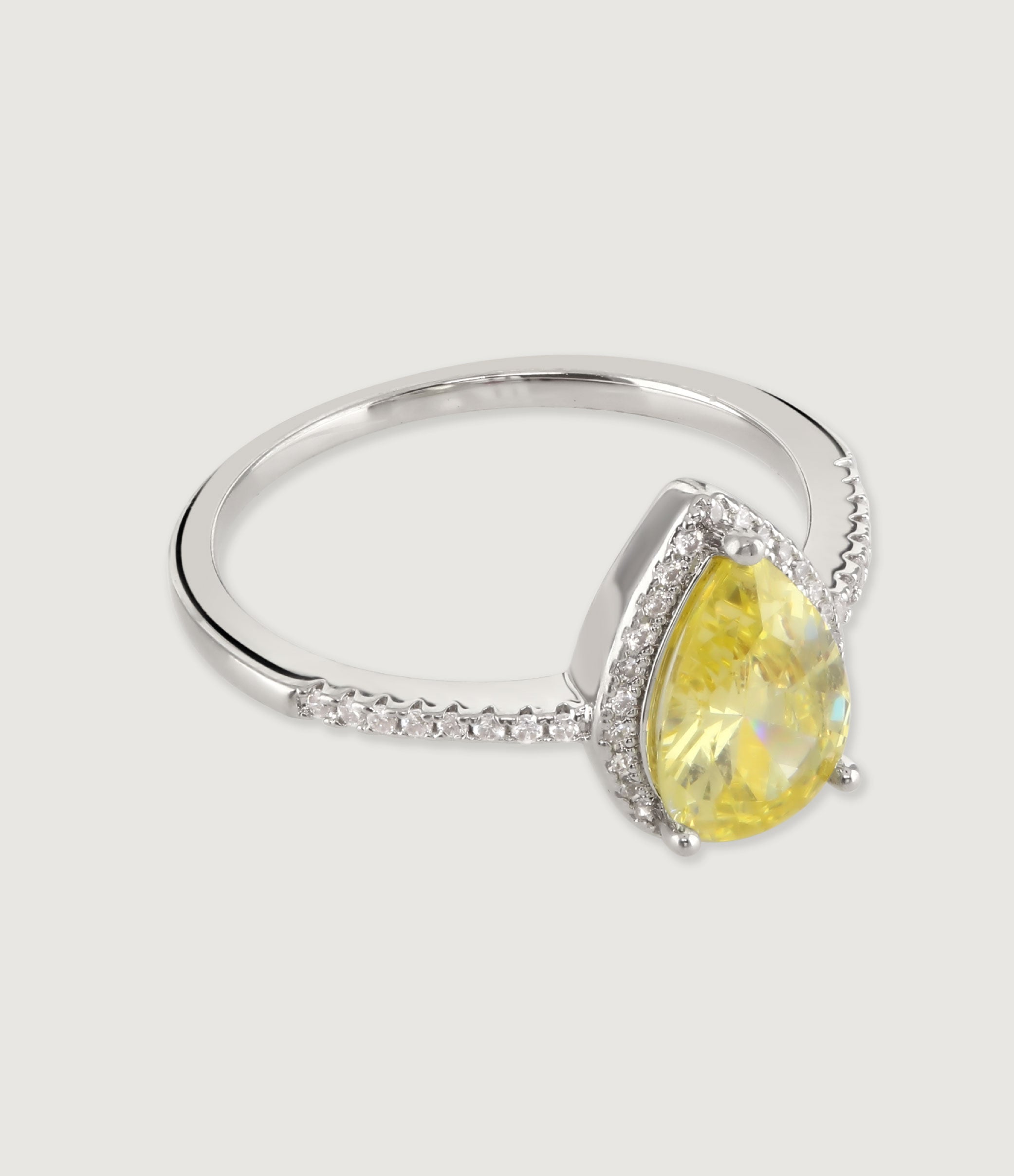 THE CARAT COLLECTION - CANARY SPARKLE PEAR RING