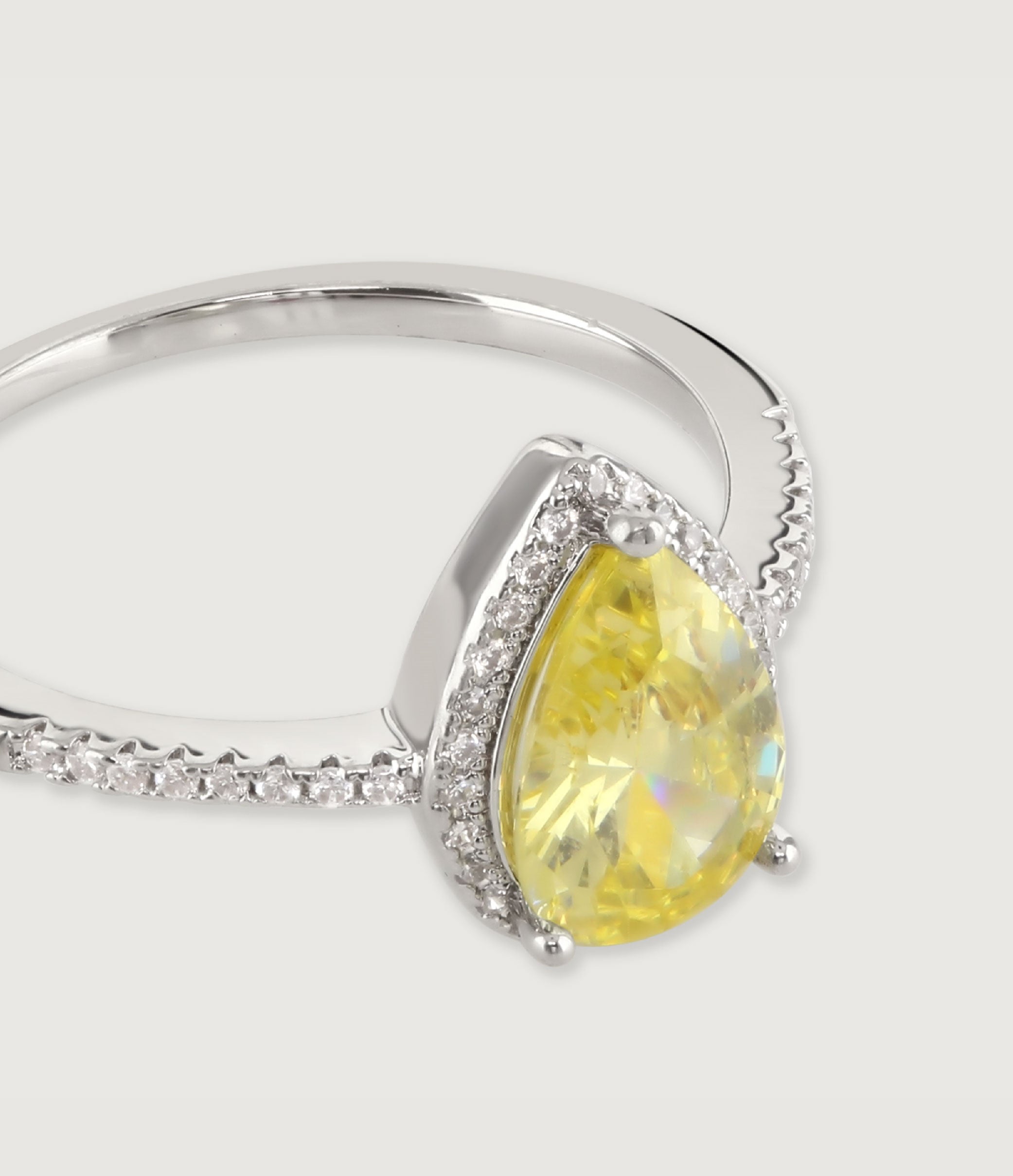 THE CARAT COLLECTION - CANARY SPARKLE PEAR RING