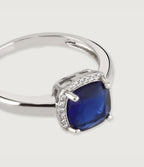 SAPPHIRE CUSHION SPARKLE RING