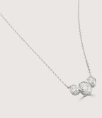 BUCKLEY LUXE - SILVER BEZEL SET OVAL TRILOGY NECKLACE