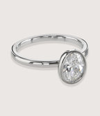 BUCKLEY LUXE - SILVER BEZEL SET OVAL RING