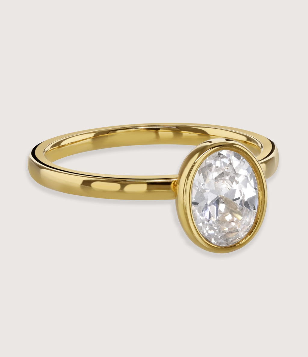 BUCKLEY LUXE - GOLD BEZEL SET OVAL RING