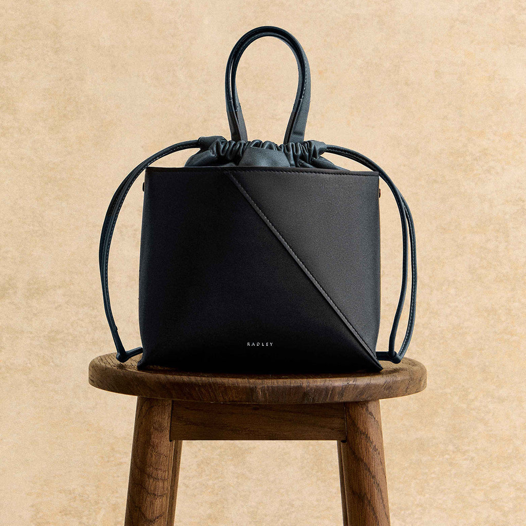 The Portobello Small Drawstring Cross Body Black - 112192