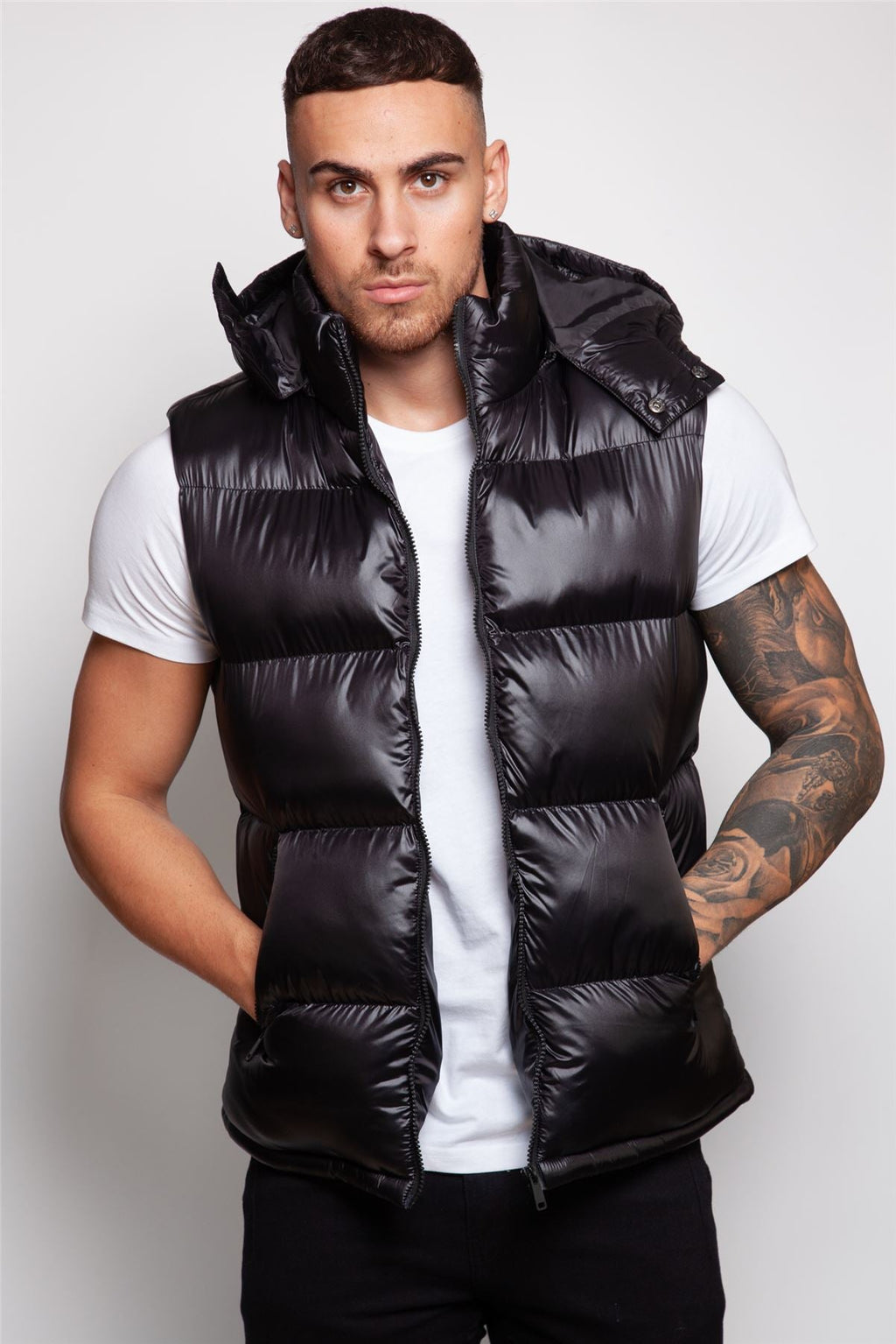 Shiny Hooded Gilet