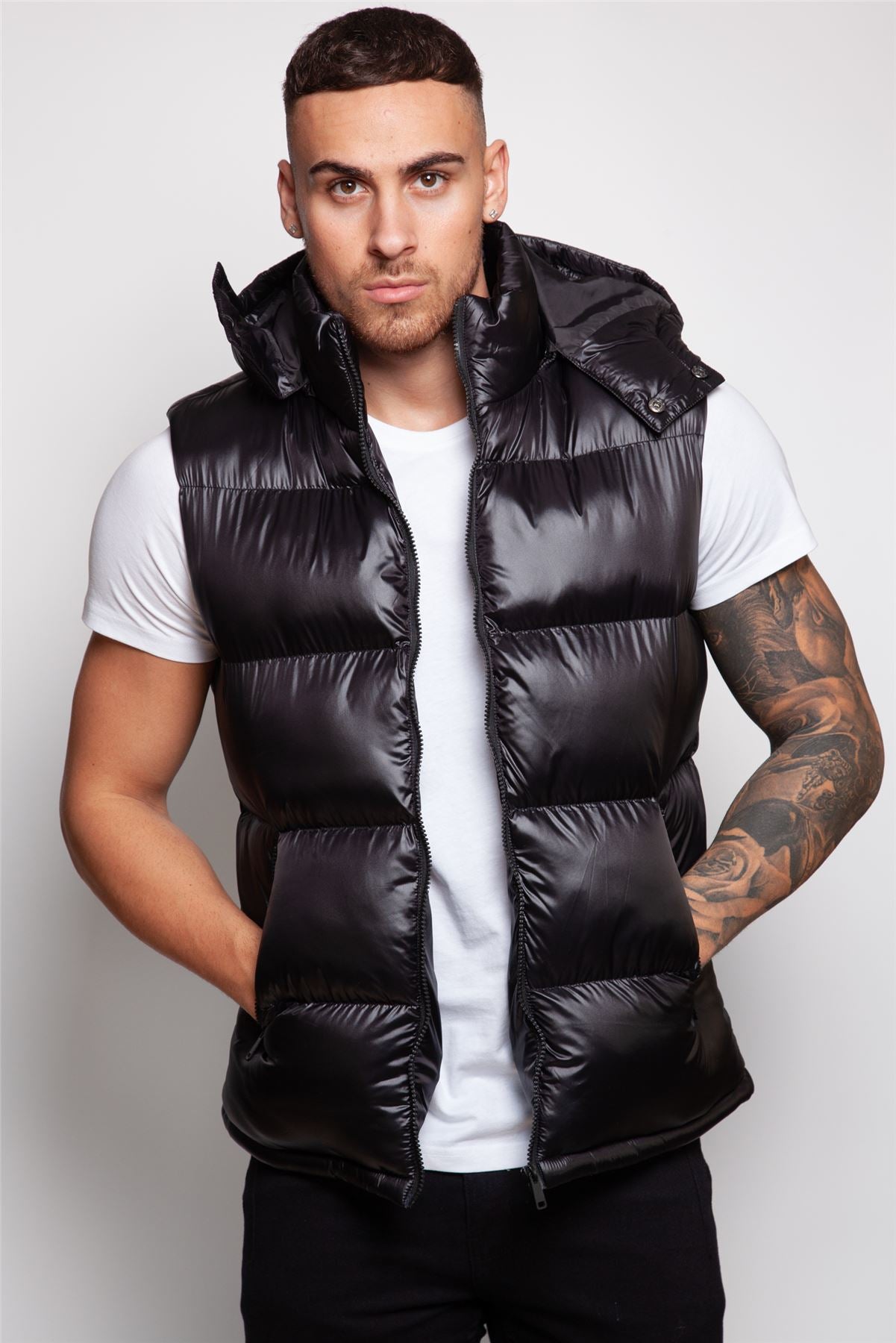Shiny Hooded Gilet