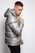 Shiny Hooded Puffer Coat