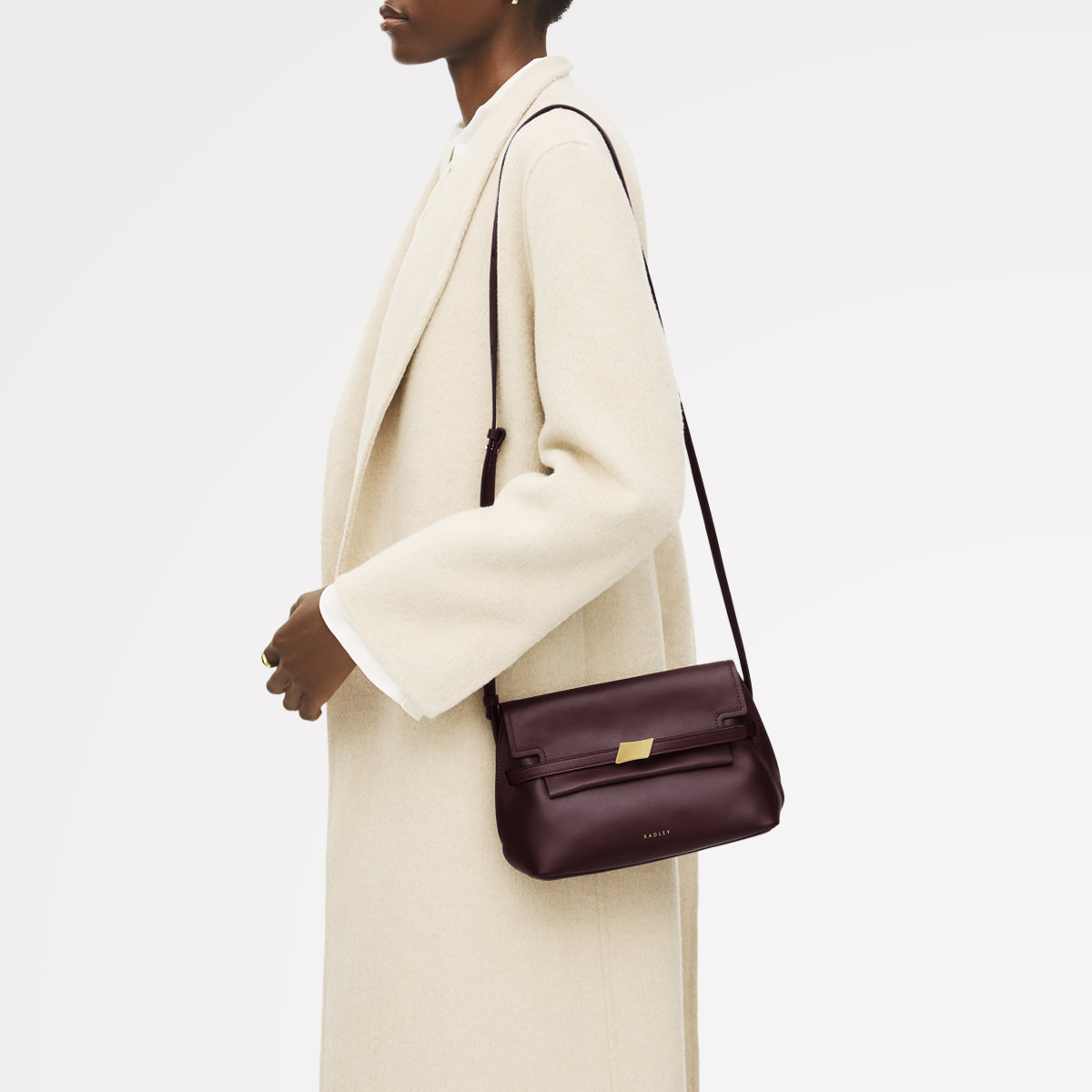 The Christina Small Flapover Cross Body Dark Cherry - 113041