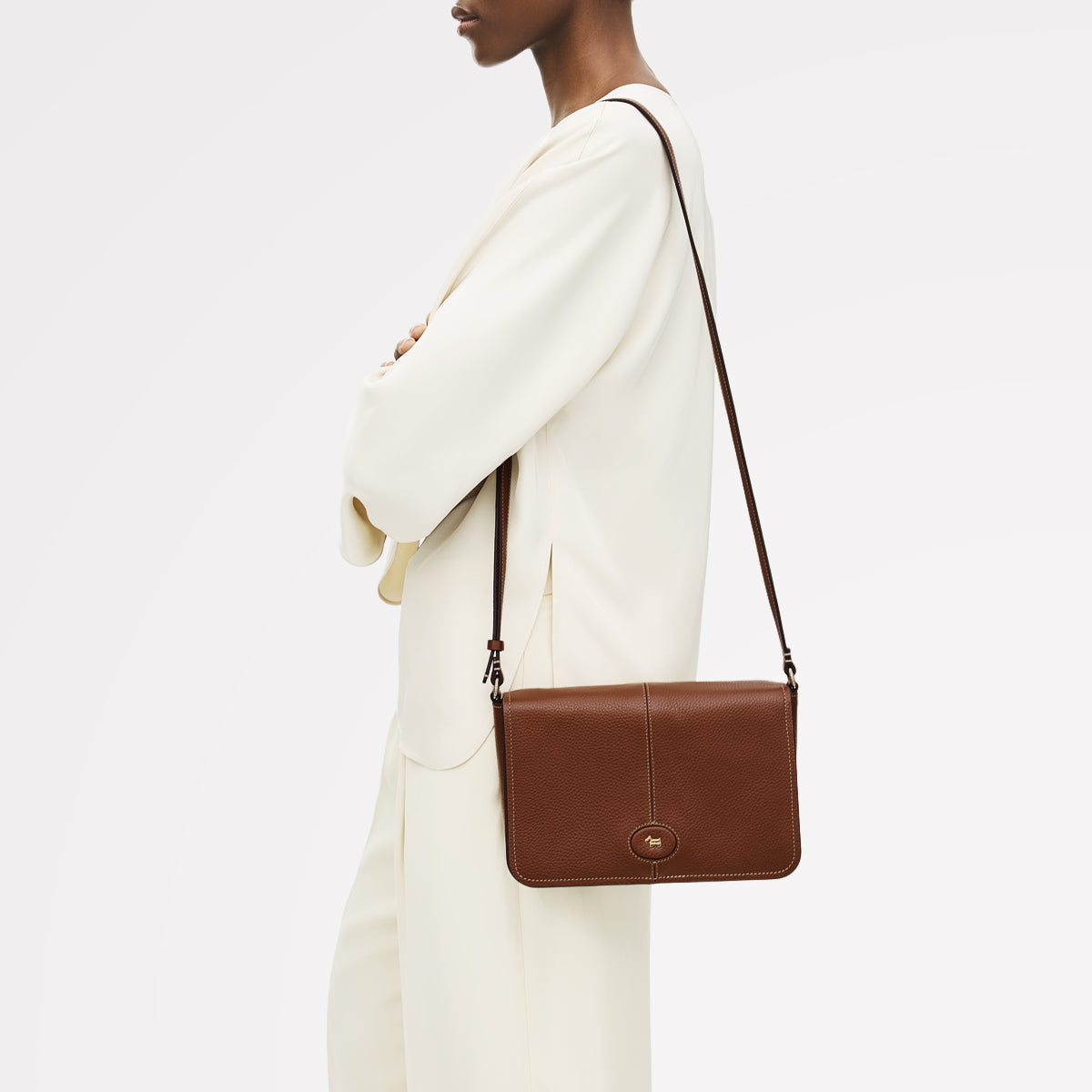 Maldon Mews Medium Flapover Cross Body Cognac - 112931