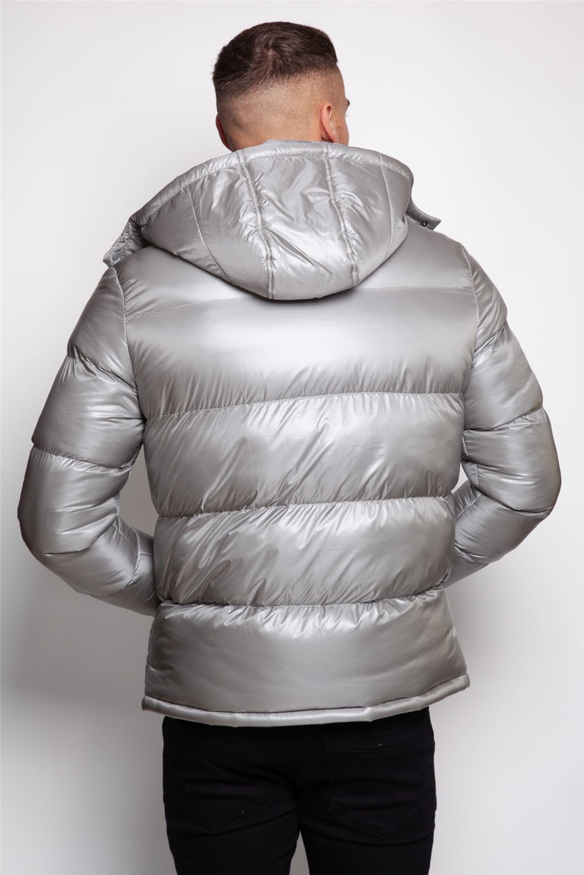 Shiny Hooded Puffer Coat