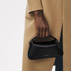 De Beauvoir Leather Small Ziptop Grab Bag in Black - 112302