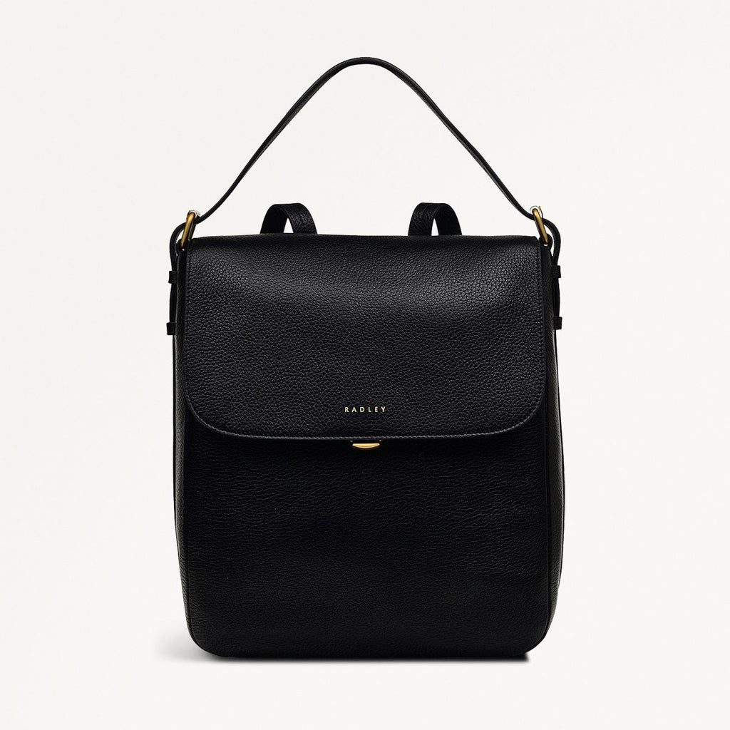 Grafton Street Medium Flapover Backpack Black - H2001001