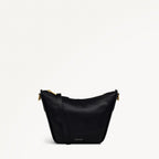 Oak Street Leather Small Ziptop Crossbody Bag in Black - H2065001