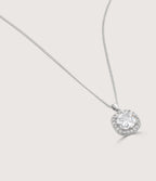 CLEAR CUSHION HALO PENDANT