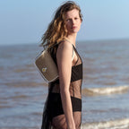 Bathurst Mews Leather Small Flapover Cross Body Bag in Natural - 111376